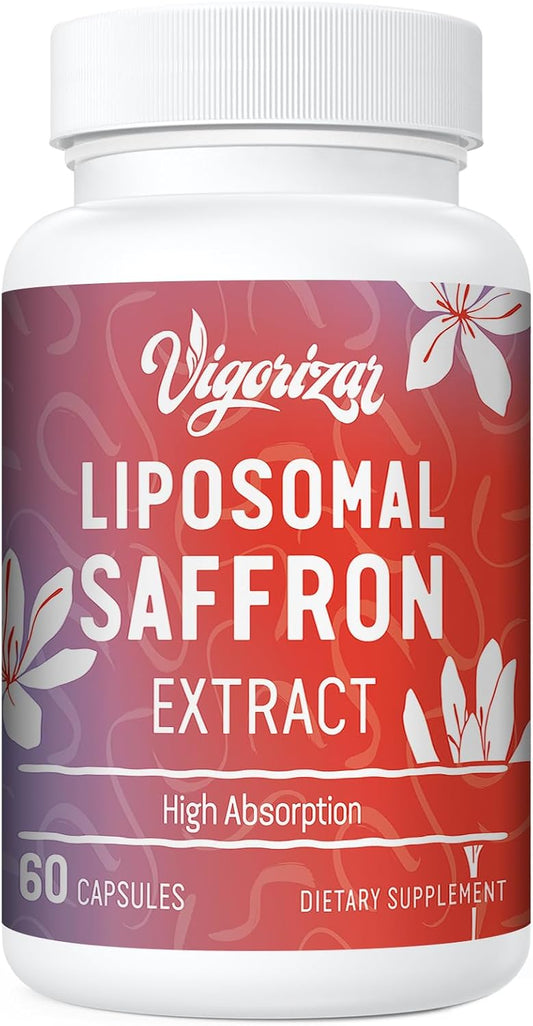 Pure Liposomal Saffron Supplement - High Bioavailability 88.5 mg Extract - 60 Capsules USA Made