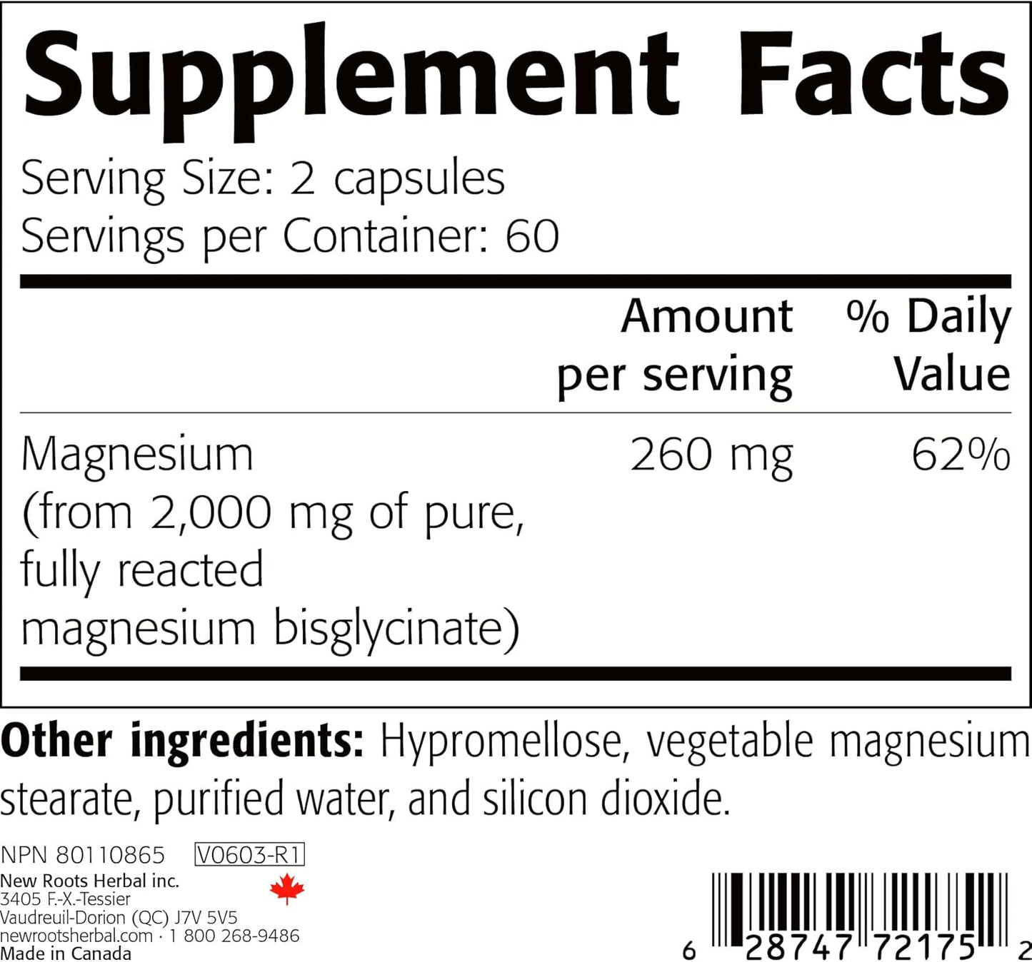 Pure Magnesium Bisglycinate Capsules - 130mg Elemental Magnesium - Heart & Muscle Support - Gentle on Stomach - Gluten Free & Non-GMO - 120 Veg Caps