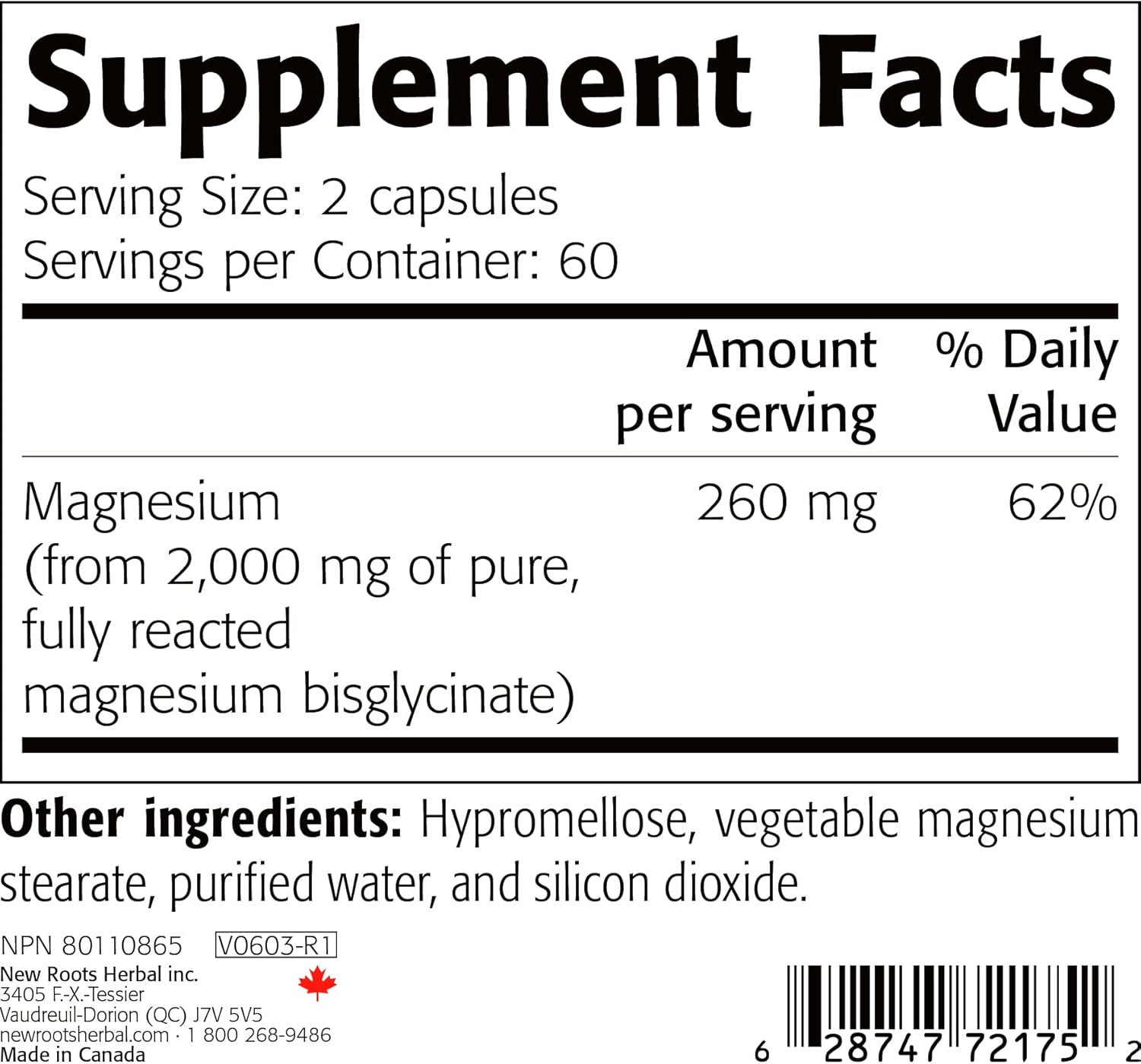 Pure Magnesium Bisglycinate Capsules - 130mg Elemental Magnesium - Heart & Muscle Support - Gentle on Stomach - Gluten Free & Non-GMO - 120 Veg Caps