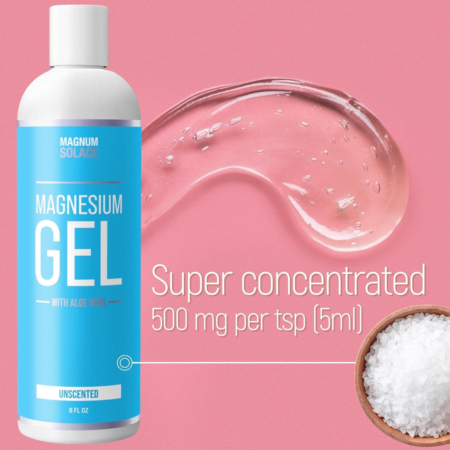 Pure Magnesium Chloride Gel with Aloe Vera - Unscented Muscle Relief Massage Gel