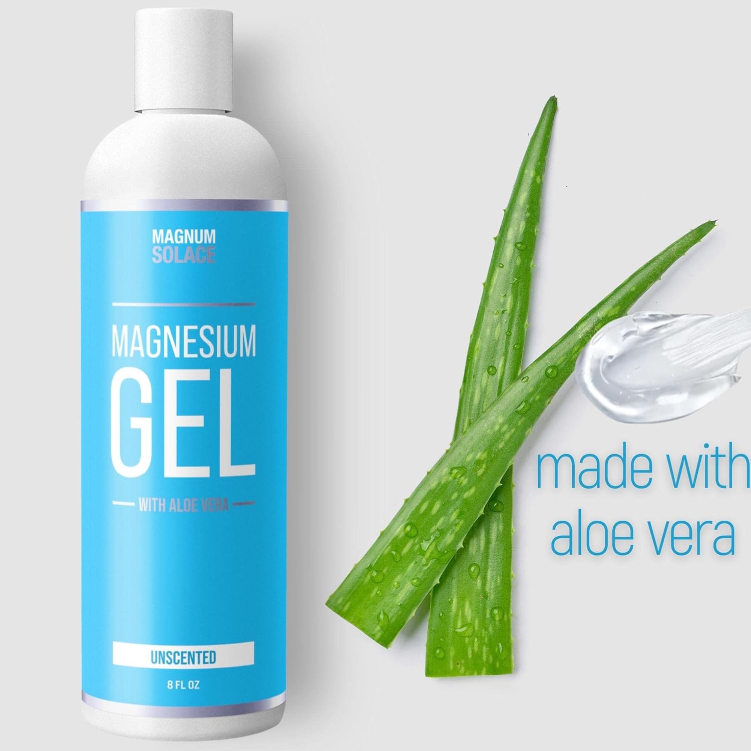 Pure Magnesium Chloride Gel with Aloe Vera - Unscented Muscle Relief Massage Gel