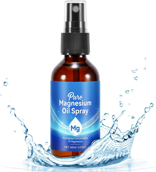 Pure Magnesium Chloride Oil Spray for Feet - 2 Oz Glass Bottle