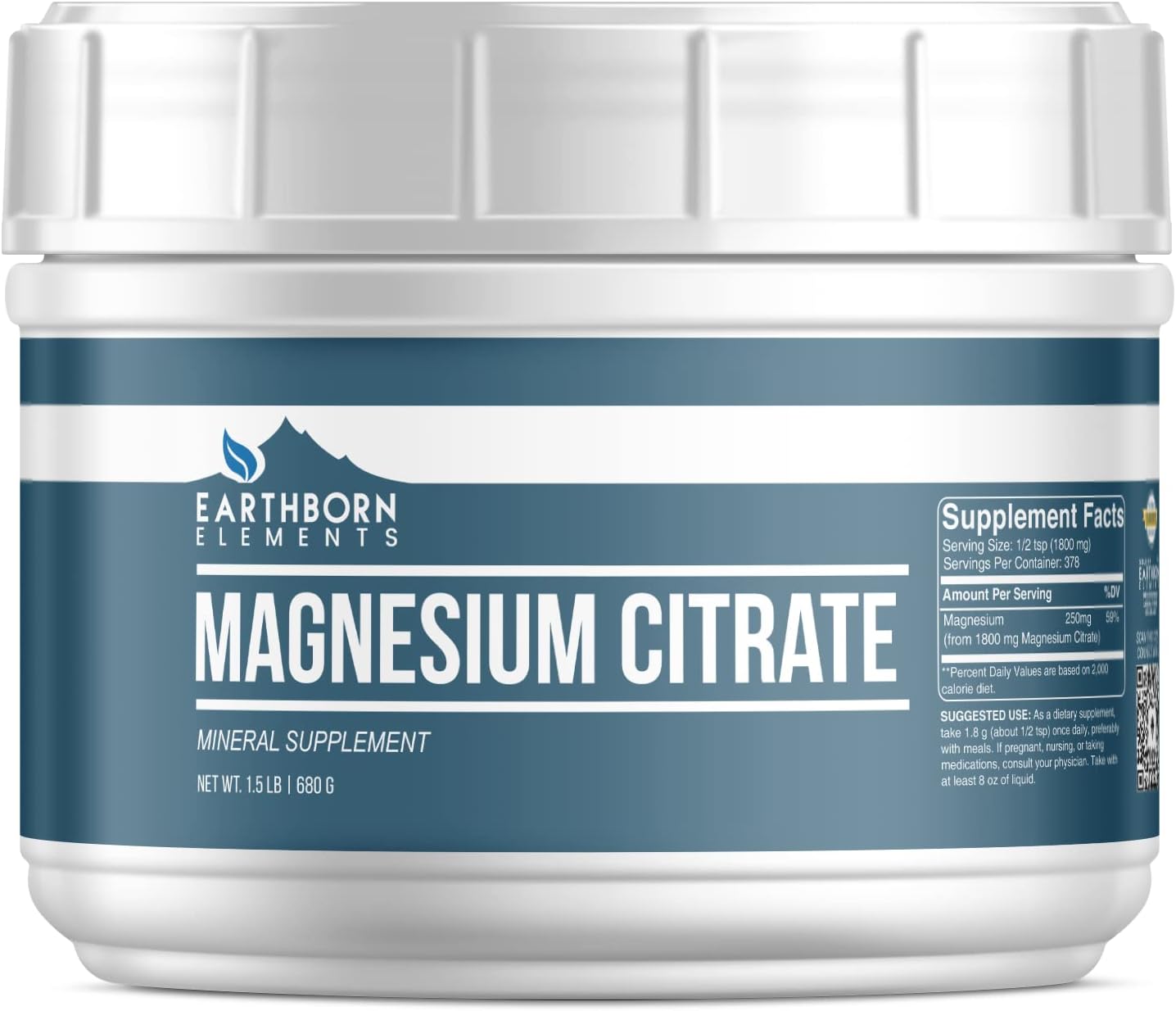 Pure Magnesium Citrate Powder (24 oz) - Oral Supplement, No Additives, Non-GMO