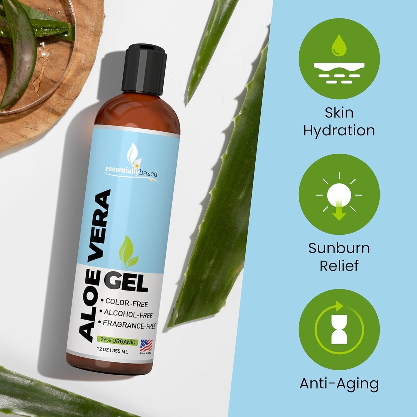 Pure Magnesium Oil Spray with Organic Aloe Vera Gel for Essential Relief and Hydration
