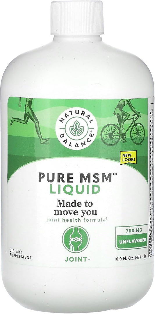 Pure MSM Liquid Supplement for Joint Support - 700 mg - Lab Verified - Unflavored - 60-Day Guarantee - 48 Servings, 16 Fl. Oz.