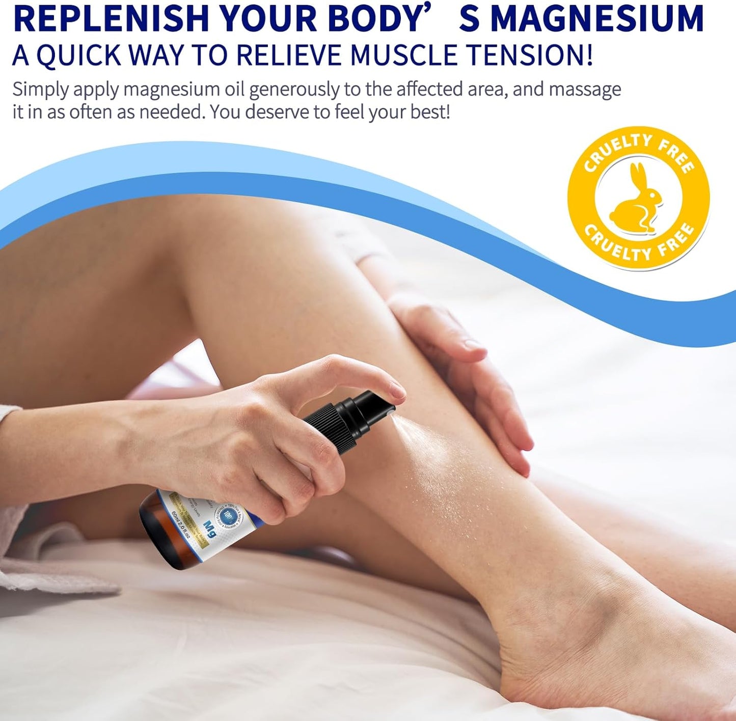 Pure & Natural Magnesium Oil Spray for Feet - 2 Fl.Oz - Top Quality Magnesium Oil Spray
