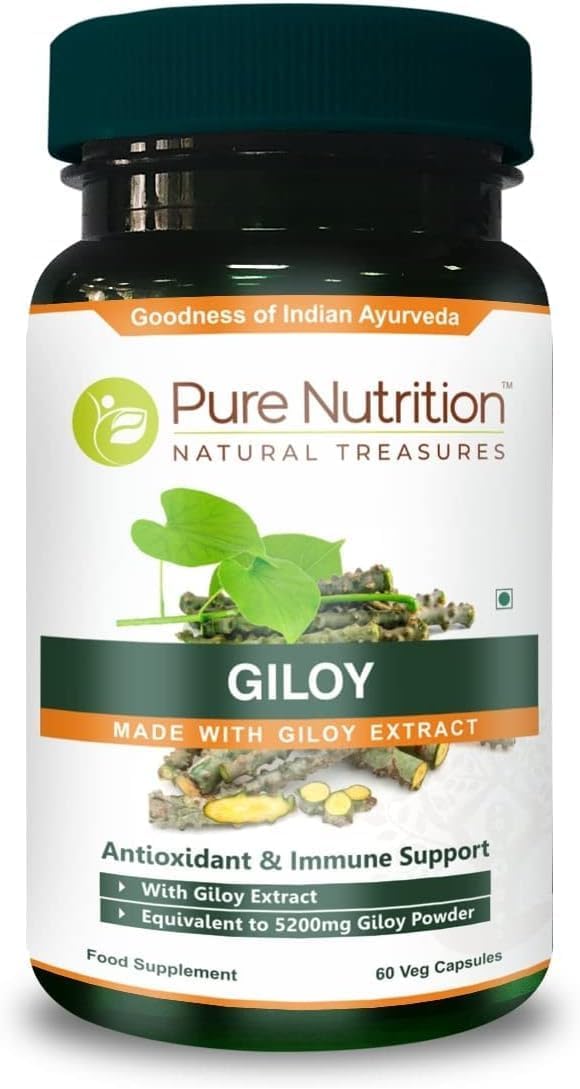 Pure Nutrition Giloy Guduchi Extract Capsules - 700mg (Equivalent to 5200mg Powder) - Immune Support - Non GMO - 60 Day Supply