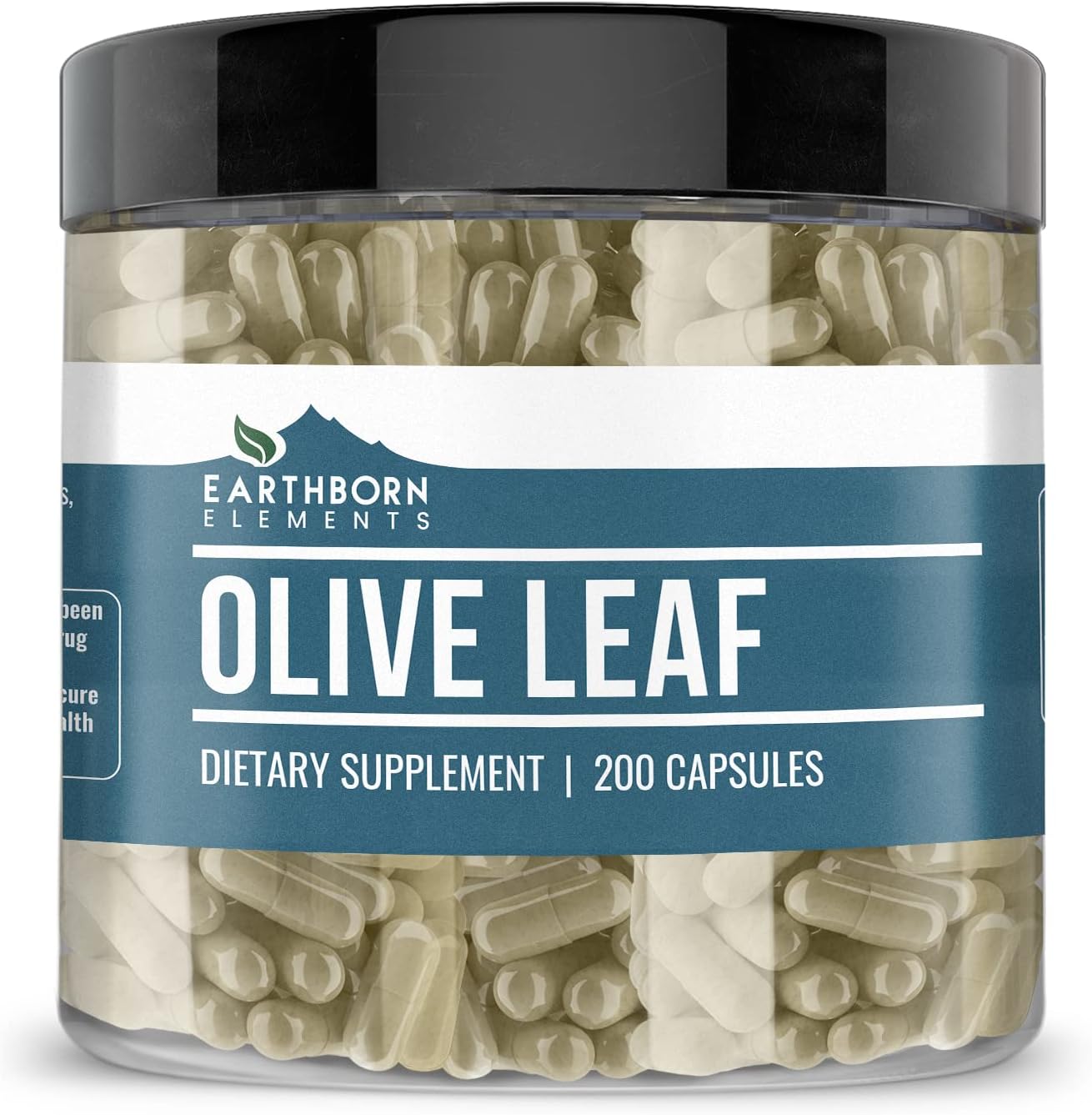 Pure Olive Leaf Extract Capsules - 200 Count, No Additives, Earthborn Ingredients