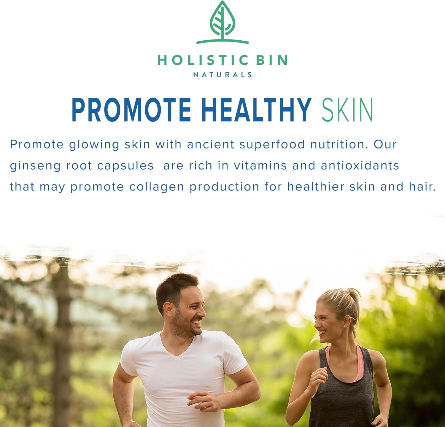 Pure Panax Ginseng Capsules | Korean Red Ginseng Supplement | Vegan, Gluten Free, Non GMO | 40 Capsules with Ginsenosides