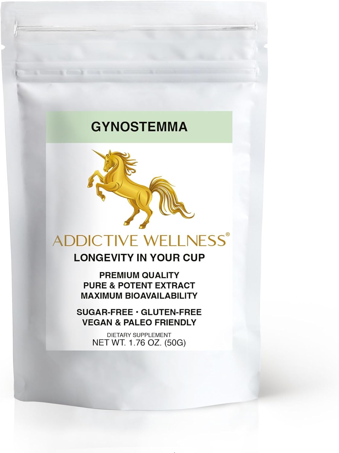 Pure & Potent Gynostemma Leaf Extract Powder - Energizing Jiaogulan Adaptogen for Wellness, 1 Packet
