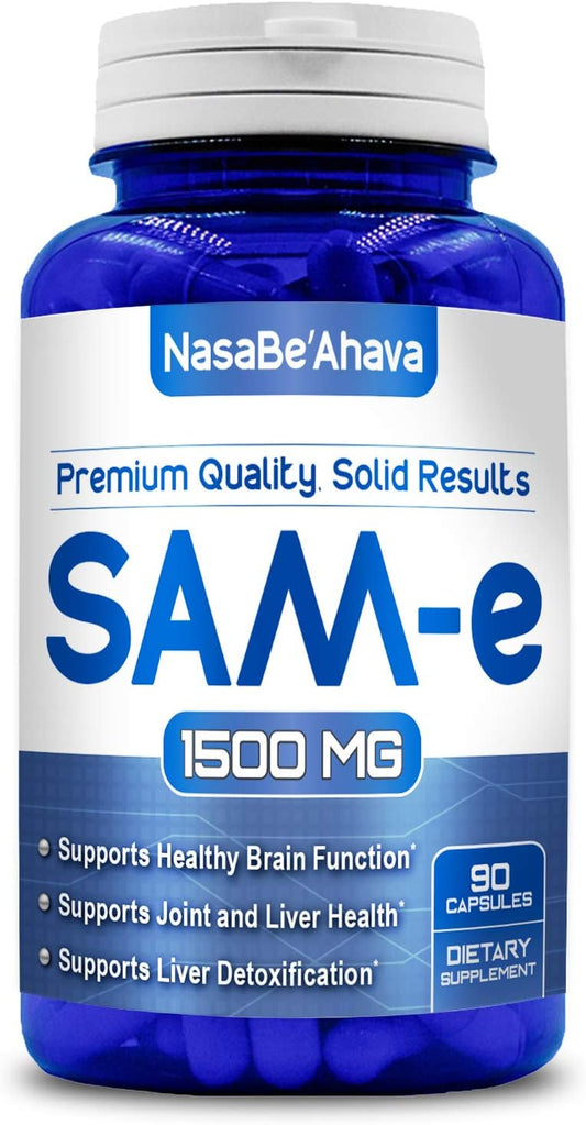 Pure SAM-e 1500mg Capsules for Brain Function - 90 Capsules - Made in USA by NasaBeahava
