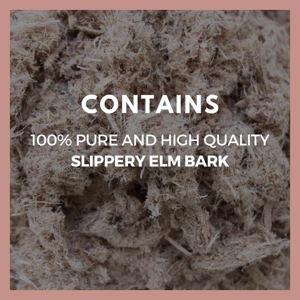 Pure Slippery Elm Bark Capsules 1000mg - 60 Vegan Pills, Herbal Remedy for Digestive Health - Non-GMO, Gluten-Free, Dairy-Free