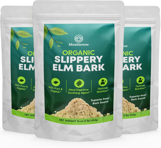 Pure Slippery Elm Bark Powder for Throat & Digestive Health - 3 LB, Vegan & Non-GMO, Made in USA