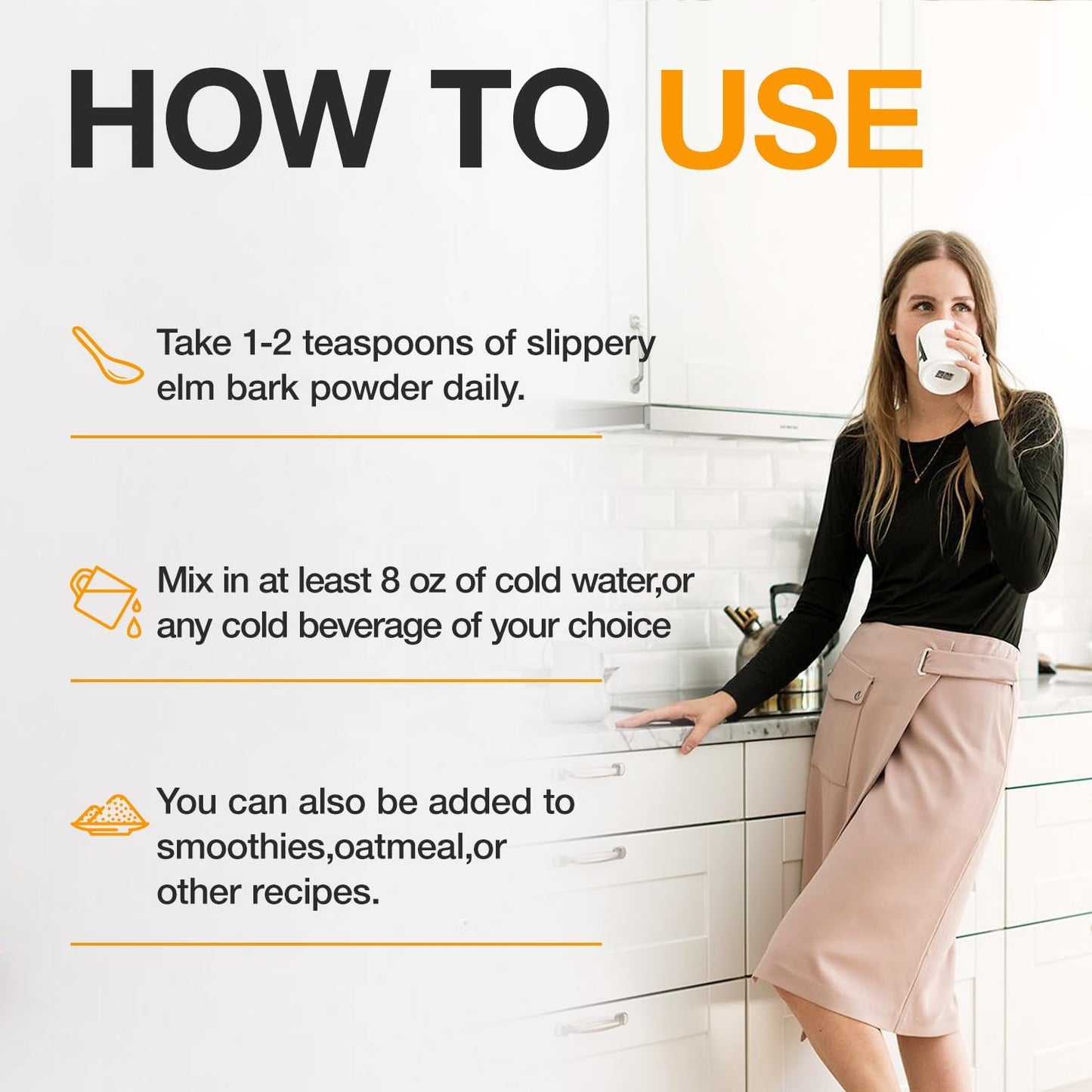 Pure Slippery Elm Powder for Gut Health - 2000mg per Serving - 226g - Vegan Friendly