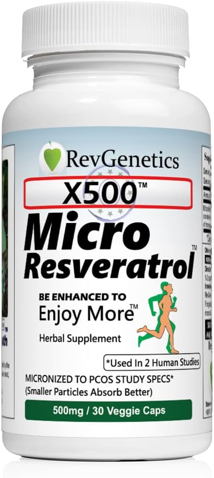 Pure Trans-Resveratrol X500: 500mg - Vegetarian Capsules - High Potency Formula