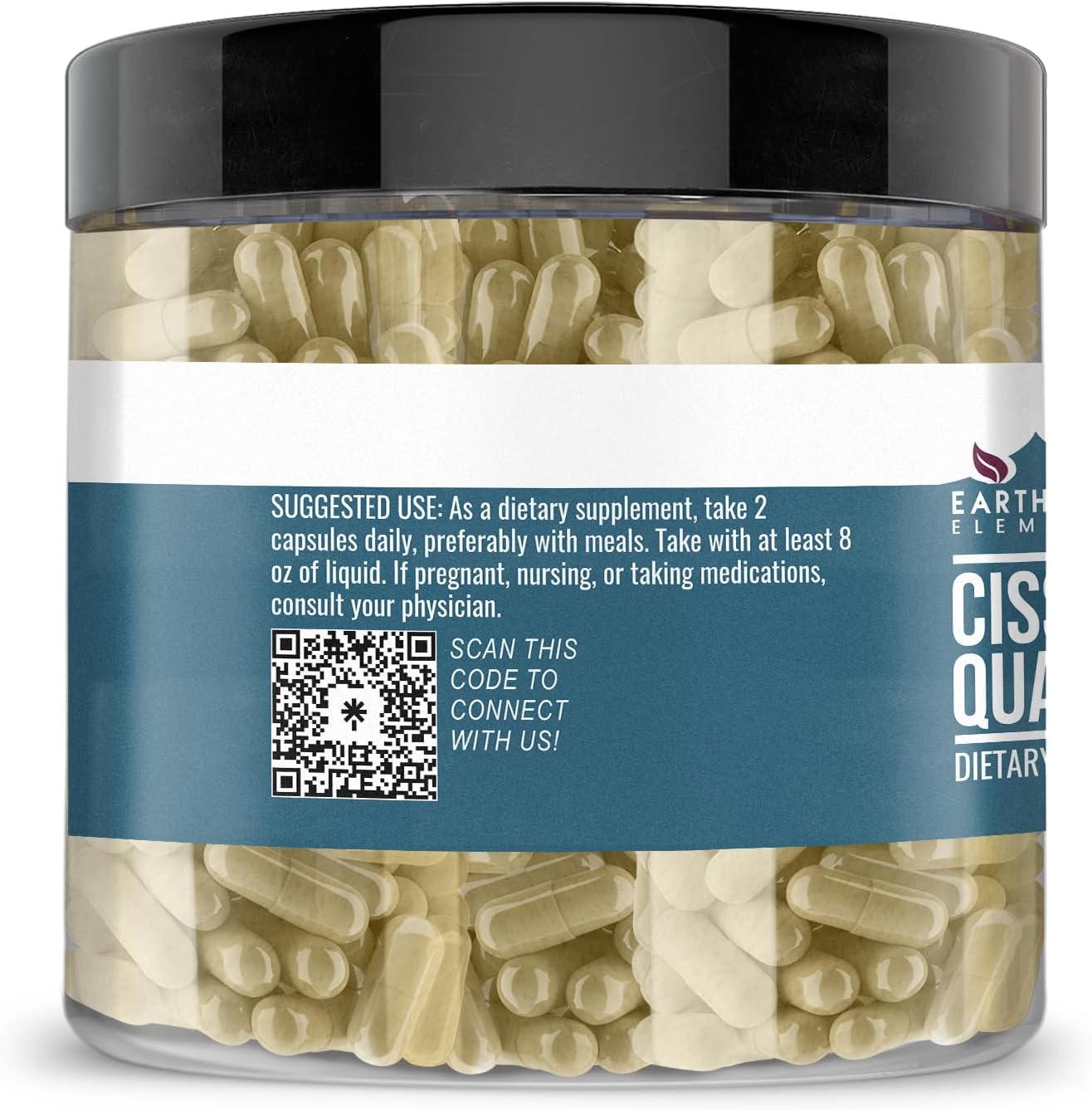 Pure & Undiluted Cissus Quadrangularis Capsules - 200 Count by Earthborn Elements, Additive-Free