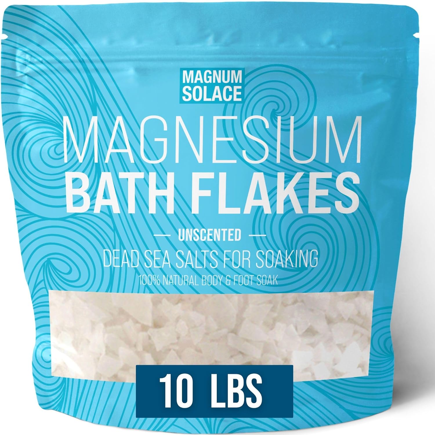 Pure Unscented Magnum Solace Magnesium Bath Flakes and Cream - Relaxing Magnesium Supplement for Body Relief