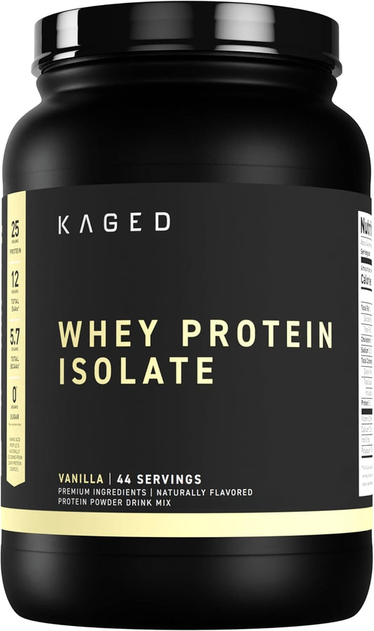 Pure Vanilla Whey Protein Isolate Powder for Muscle Recovery - Low Lactose, 25g per Serving, 41 Servings, Post-Workout Drink