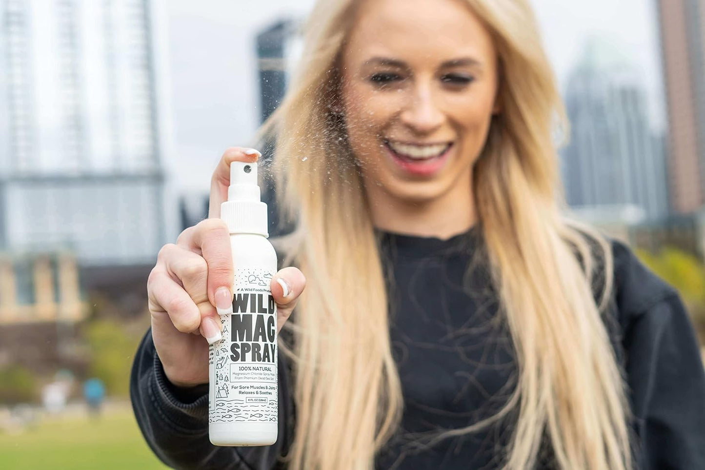 Pure Wild Magnesium Spray with Dead Sea Salt for Muscle Cramps, Joint Tension, Stress Relief - Natural and Effective