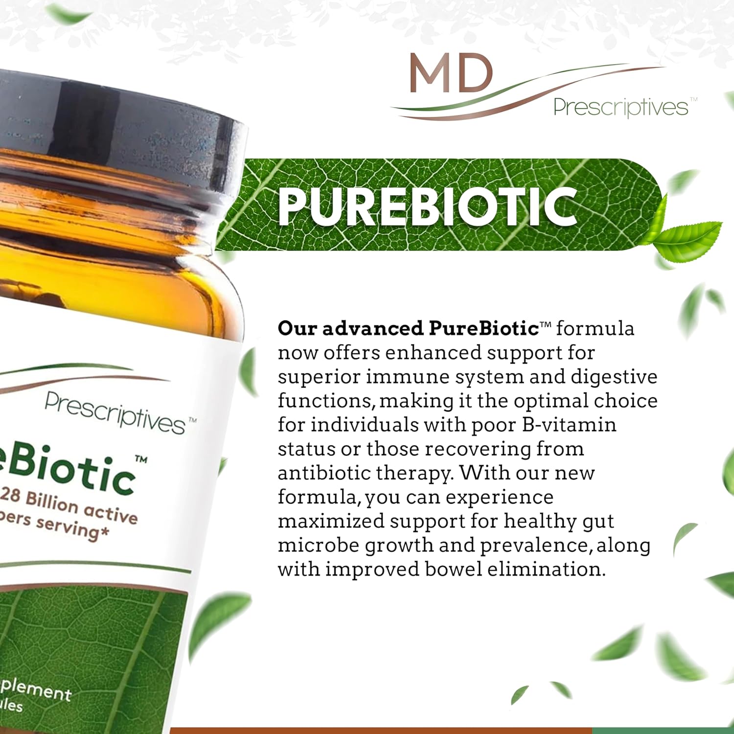 PureBiotic Probiotic Dietary Supplement for Digestive Health - 60 Capsules by MD Prescriptives