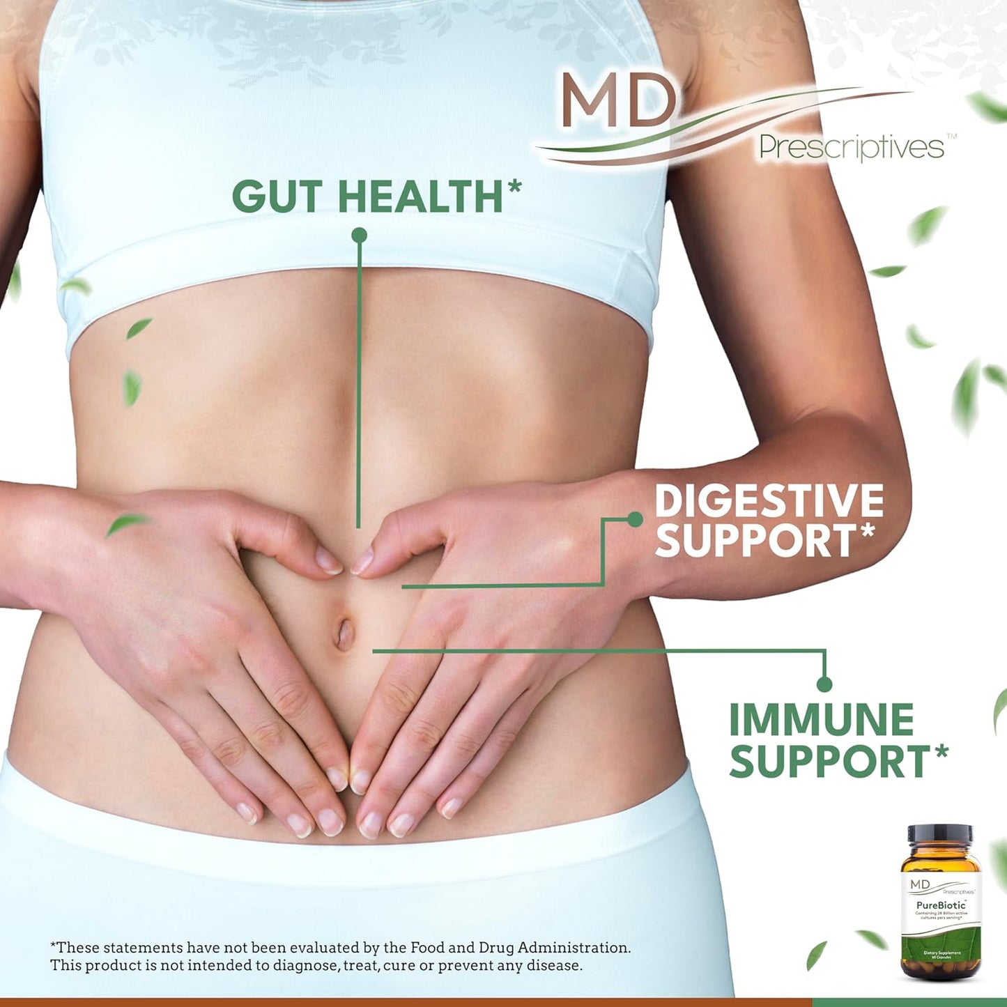 PureBiotic Probiotic Dietary Supplement for Digestive Health - 60 Capsules by MD Prescriptives