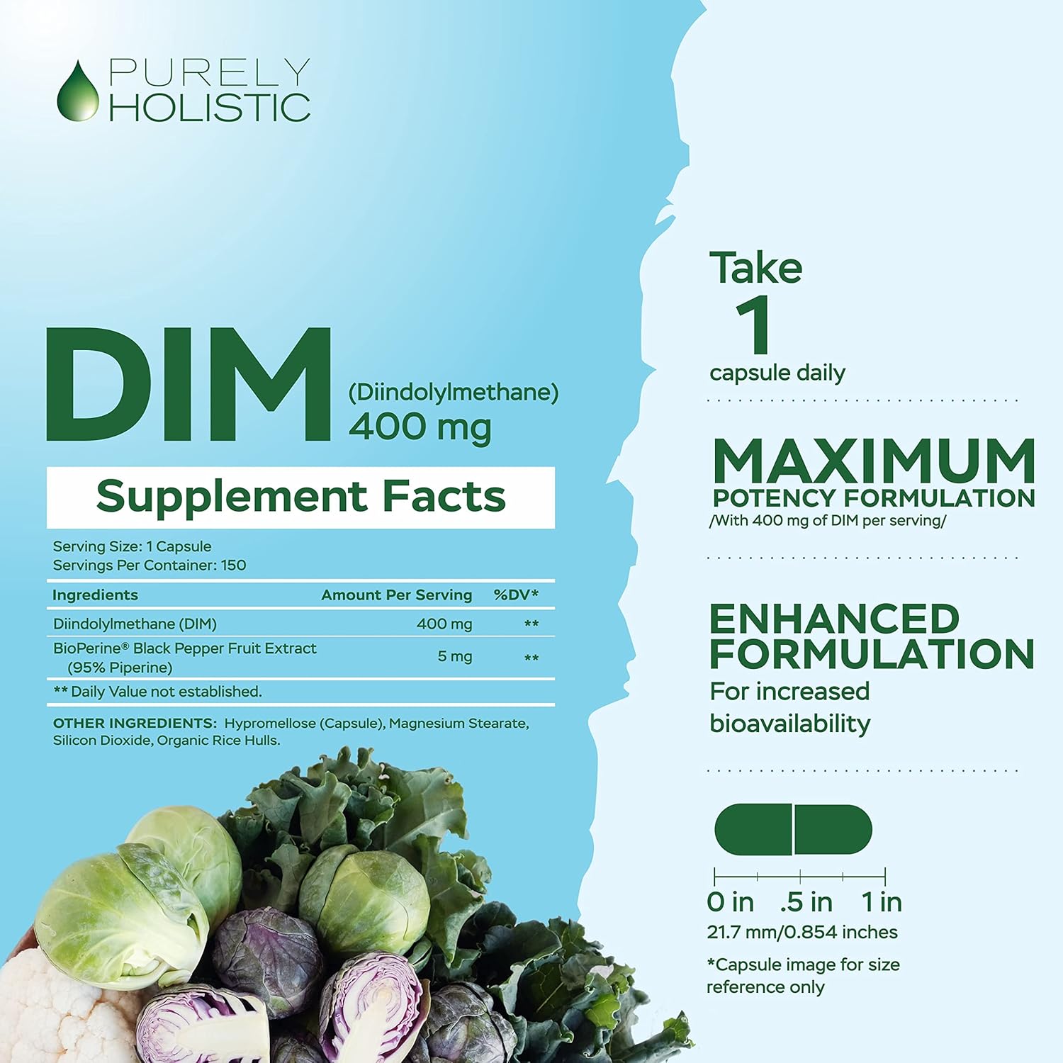 Purely Holistic Dim 400mg & Vitex Chaste Berry 650mg Bundle with Bioperine - 270 Vegan Capsules - USA Made