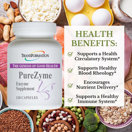 Purezyme High-Potency Protease Blend Enzyme Supplement for Digestion and Gut Health - 120 Capsules, Physician Recommended Formula