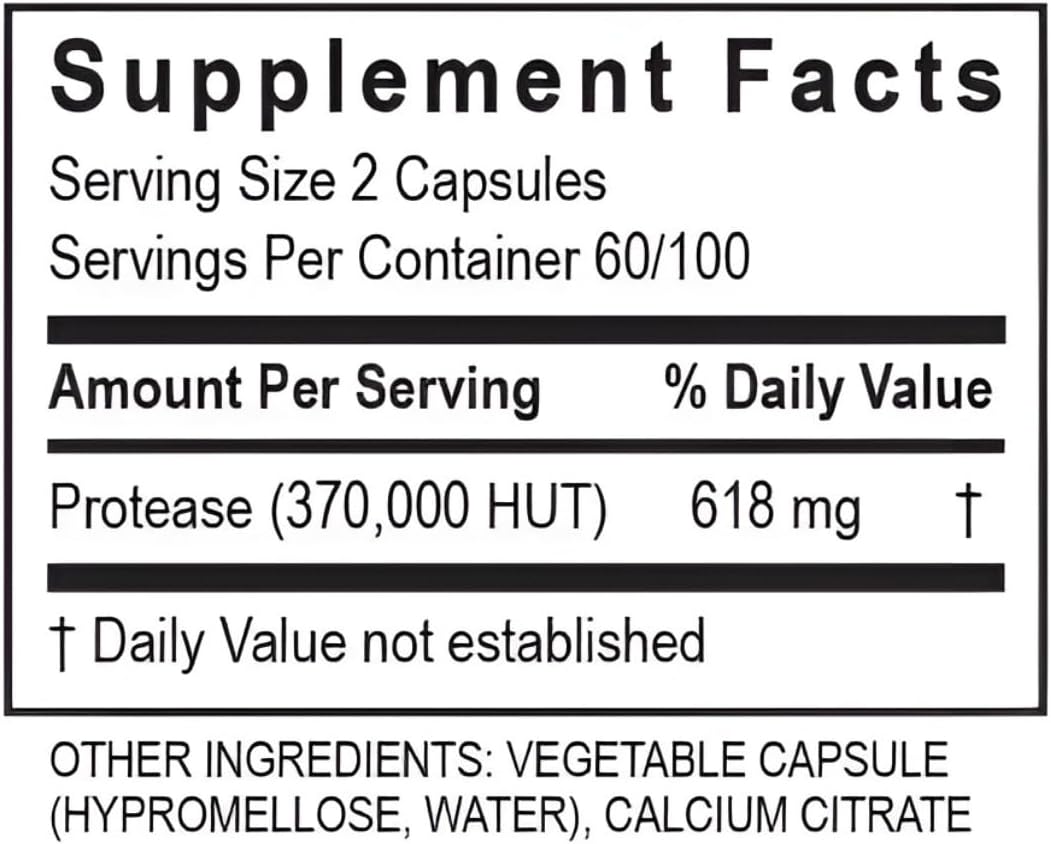 Purezyme High-Potency Protease Blend Enzyme Supplement for Digestion and Gut Health - 120 Capsules, Physician Recommended Formula