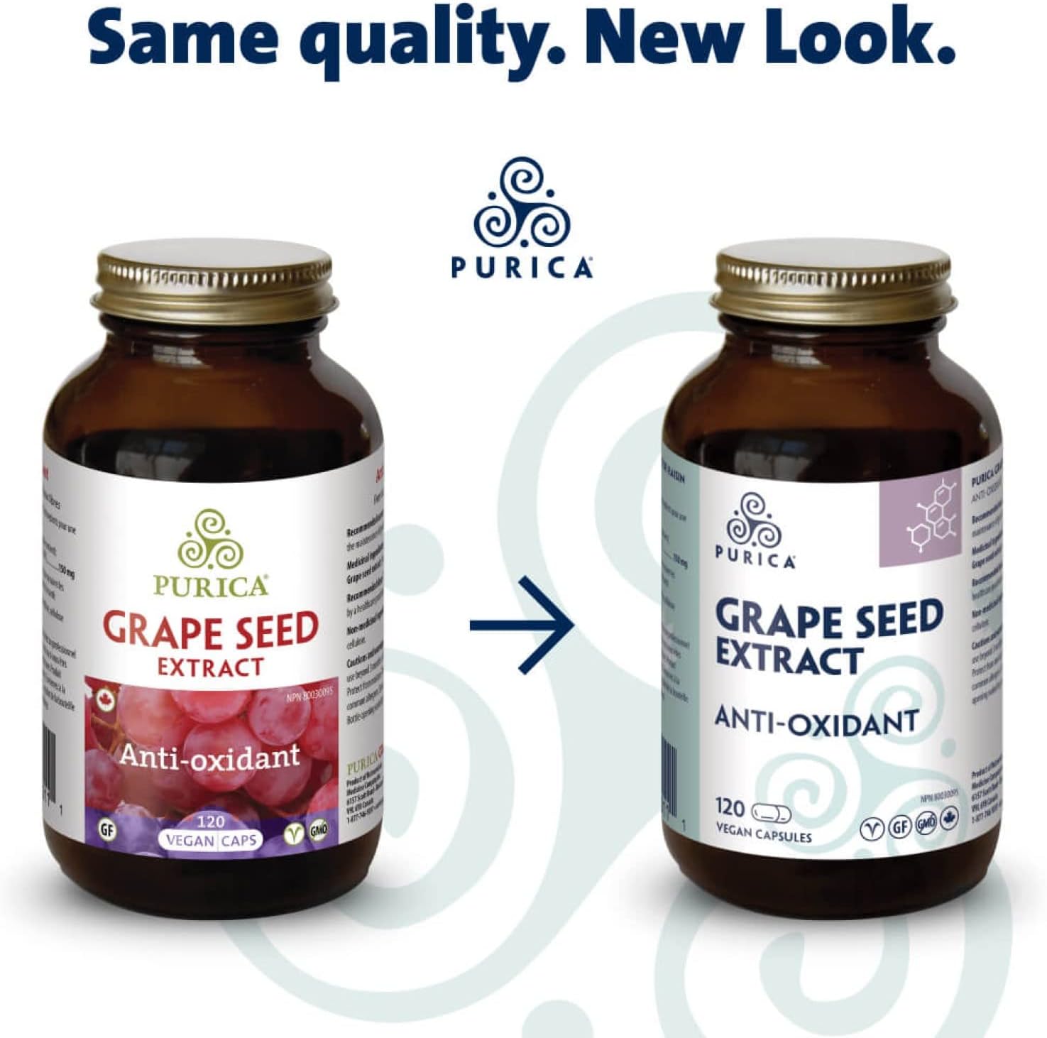 Purica Grape Seed Extract Capsules - 120 Vcaps - Antioxidant Support Supplement