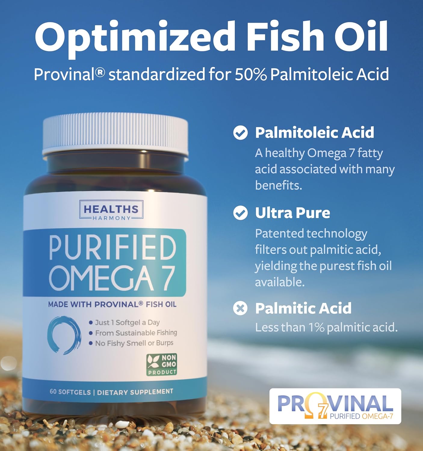 Purified Omega-7 Softgels & Thyroid Support Energy Bundle - 2-Month Supply for Health and Energy Boost