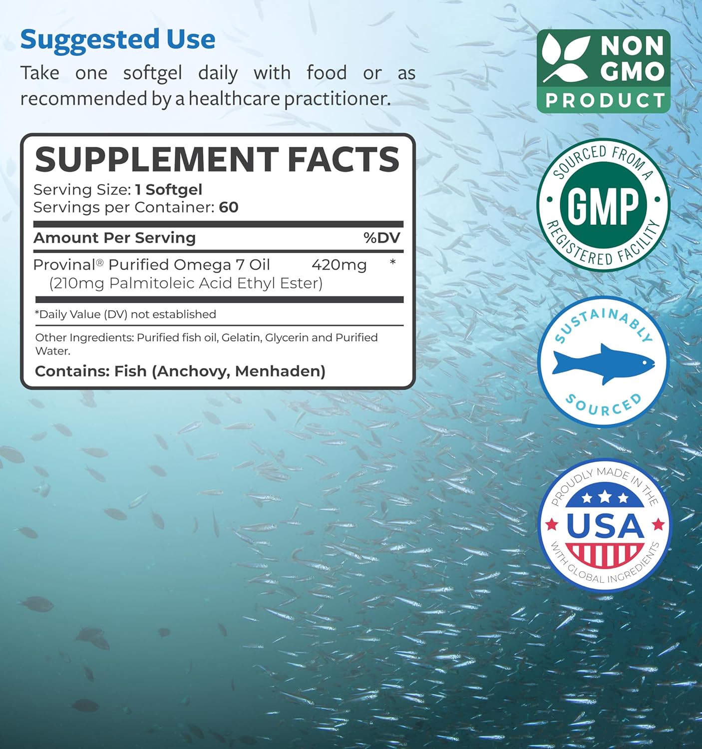 Purified Omega-7 Softgels & Thyroid Support Energy Bundle - 2-Month Supply for Health and Energy Boost