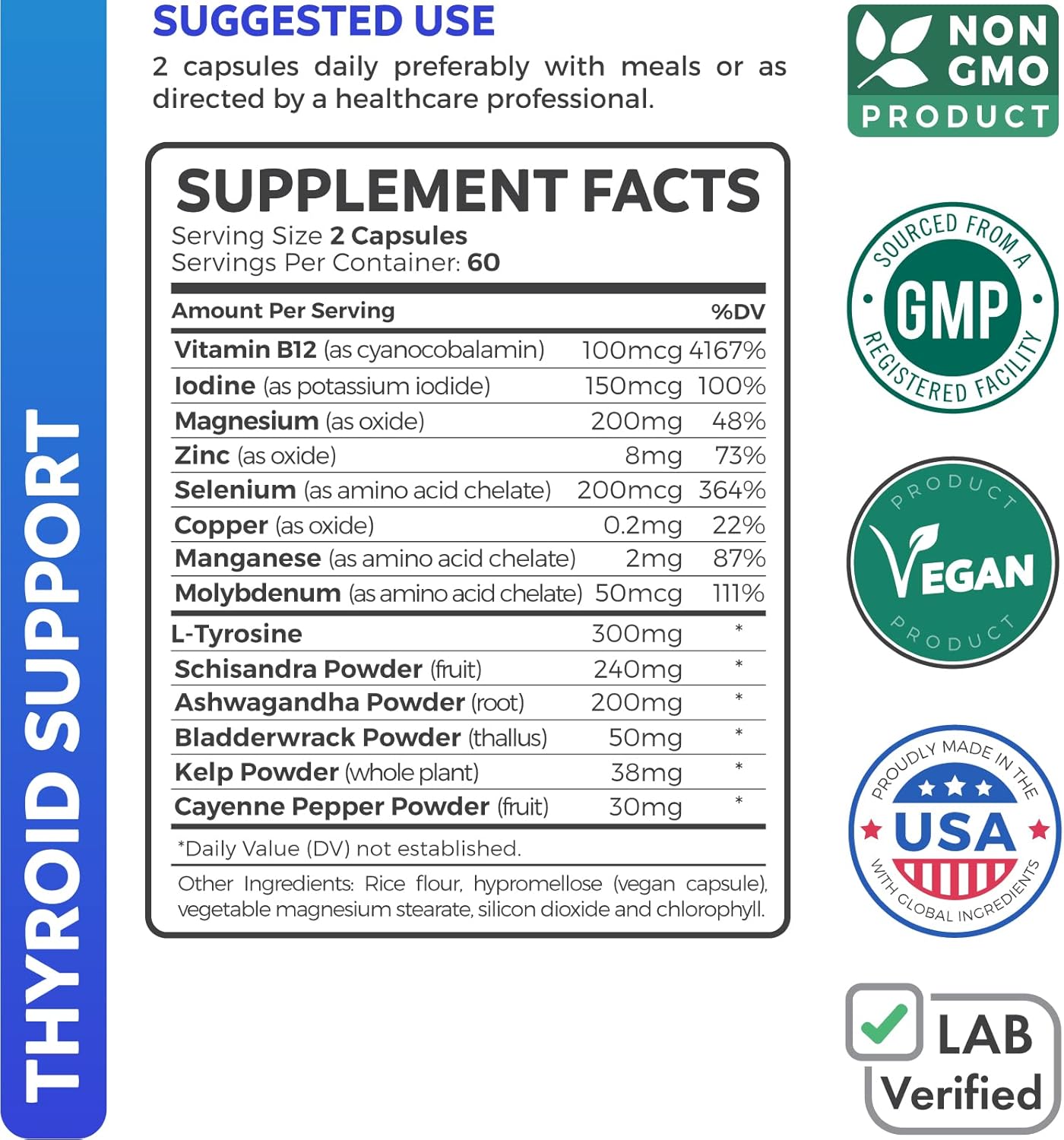 Purified Omega-7 Softgels & Thyroid Support Energy Bundle - 2-Month Supply for Health and Energy Boost