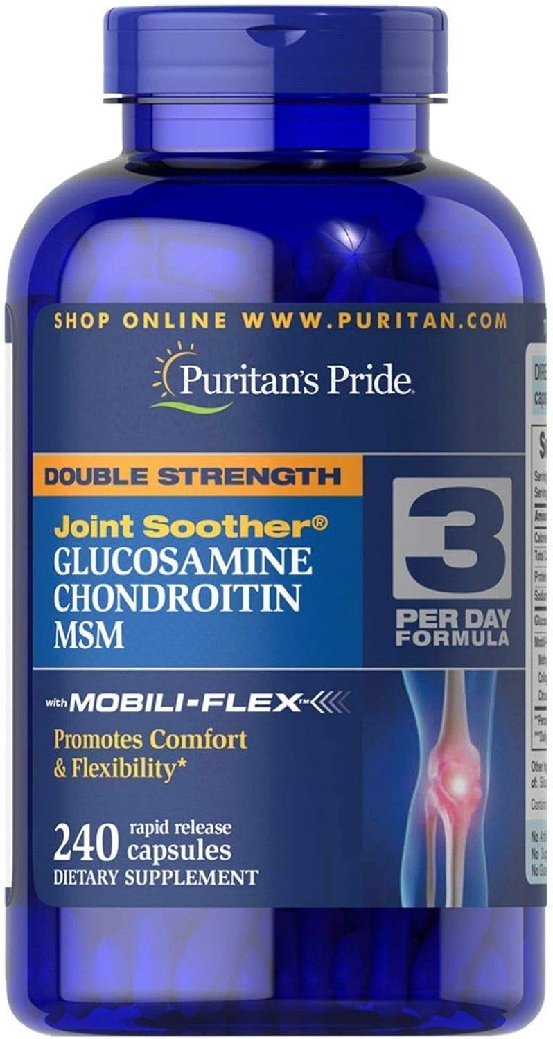Puritan's Pride Glucosamine Chondroitin MSM Capsules - Triple Strength Formula for Joint Health