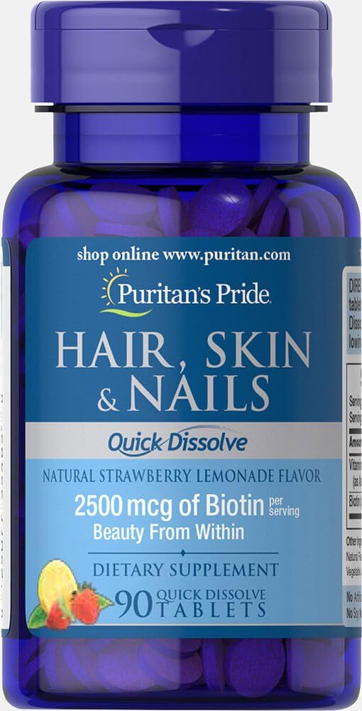 Puritan's Pride Hair Skin Nails Quick Dissolve Supplement - 90 Tablets