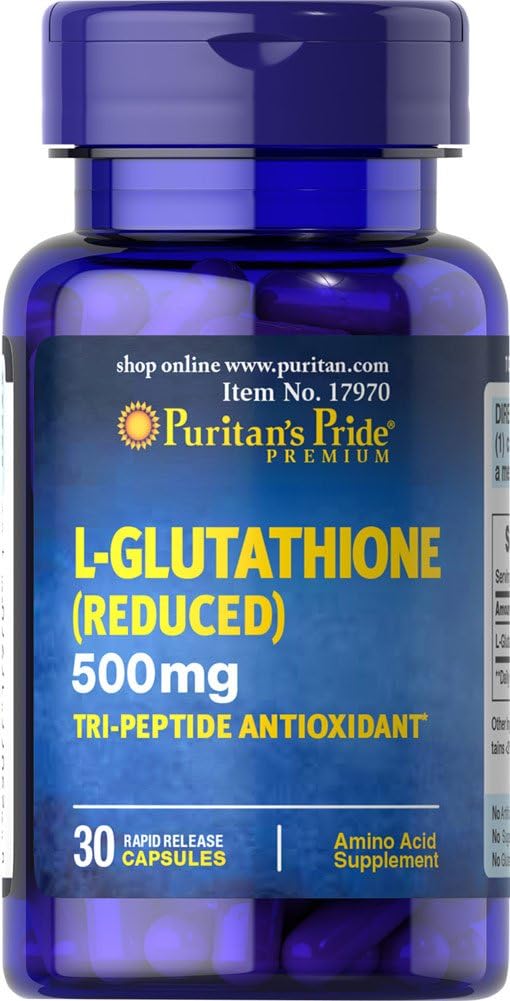 Puritan's Pride L-Glutathione Capsules - 500mg, 30 Count (17970)