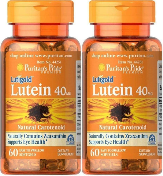 Puritan's Pride Lutein 40mg with Zeaxanthin Softgels - 2 Pack - Eye Health Support