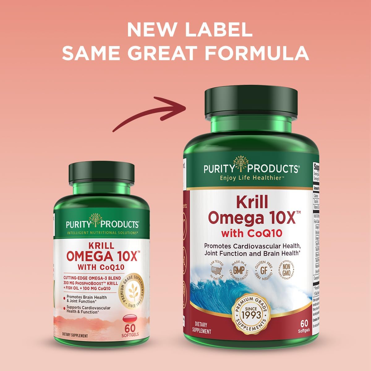 Purity Products Krill Omega Super Formula with 10X EPA & DHA + CoQ10 - 60 Soft Gels - BoostGo Australia