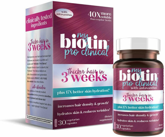 Purity Products MyBiotin ProClinical with Astaxanthin 30 Capsules - Inositol and Arginine Supplement