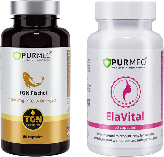 purmeo Women's Non-Chemical TGN Fish Oil - 99.9% Purity, Max Absorption, Breast Health Supplement