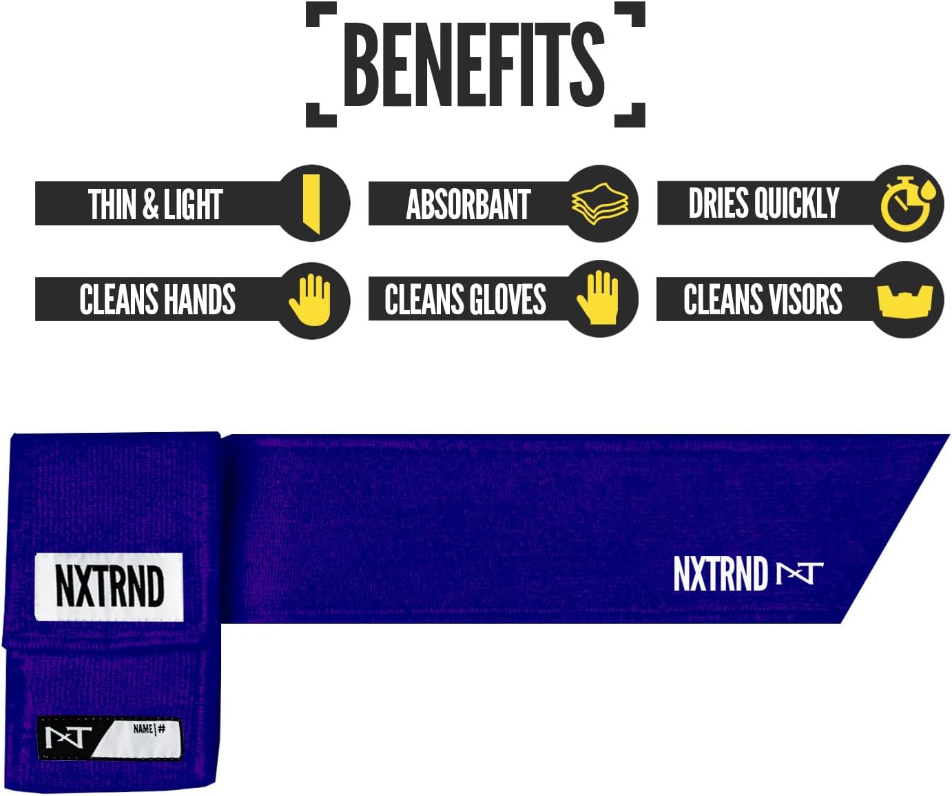 Purple NXT NXTRND Streamer Football Towel - Thin Sports Towel for Drying Hands & Accessories