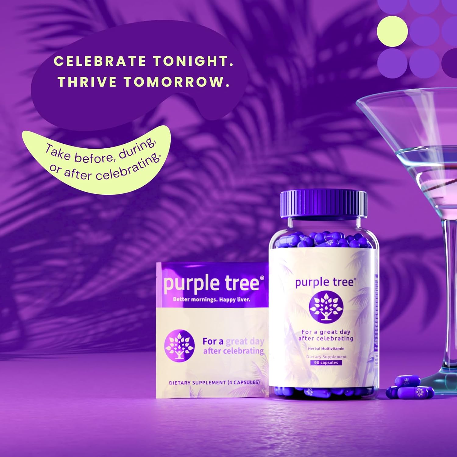 Purple Tree Celebration Recovery Stick Packets - 10 To-Go Kits for Better Mornings & Rapid Hydration - Bachelorette, Weddings, Travel Essentials