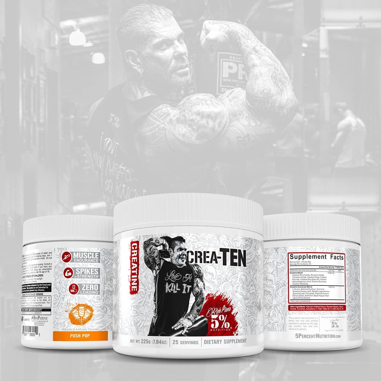 Push Pop Flavored Creatine Powder with 5% Nutrition CreaTEN Complex for Muscle Gain & Recovery