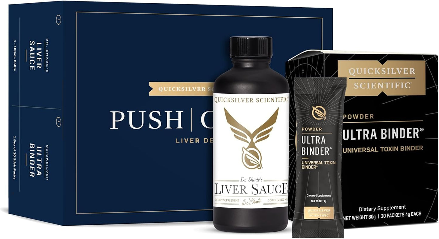 PushCatch Liver Detox Cleanse Kit with Ultra Binder & Liver Sauce - Supports GI Detox & Toxin Binding with Milk Thistle Extract