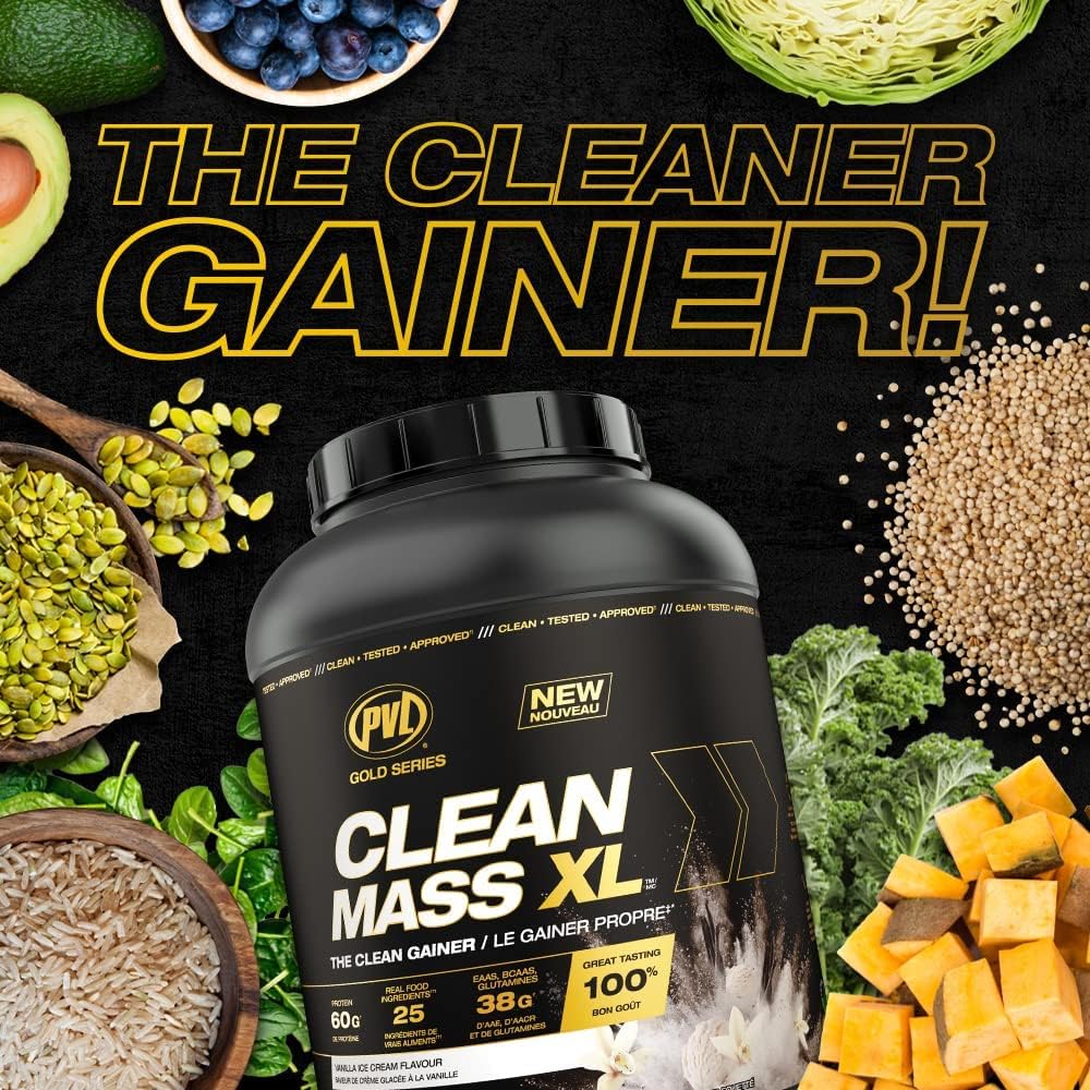 PVL Gold Series Clean Mass XL Vanilla Ice Cream 10 LB - Clean Muscle Mass Gainer