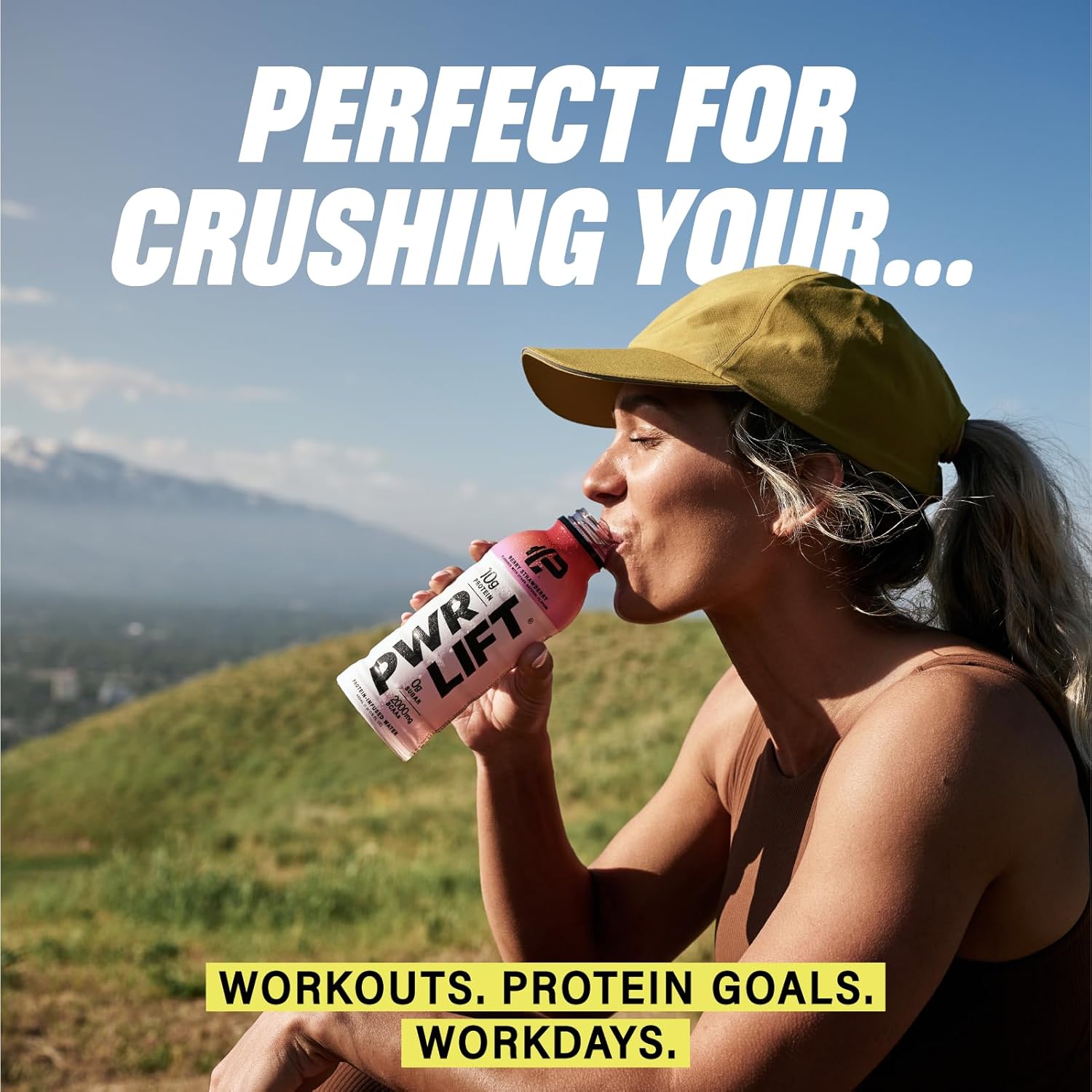 PWR LIFT Whey Protein Water Sports Drink Lemon Lime - Keto, Vitamin B, Electrolytes - Zero Sugar, Post-Workout Energy - 16.9 Fl Oz (Pack of 12) - BoostGo Australia