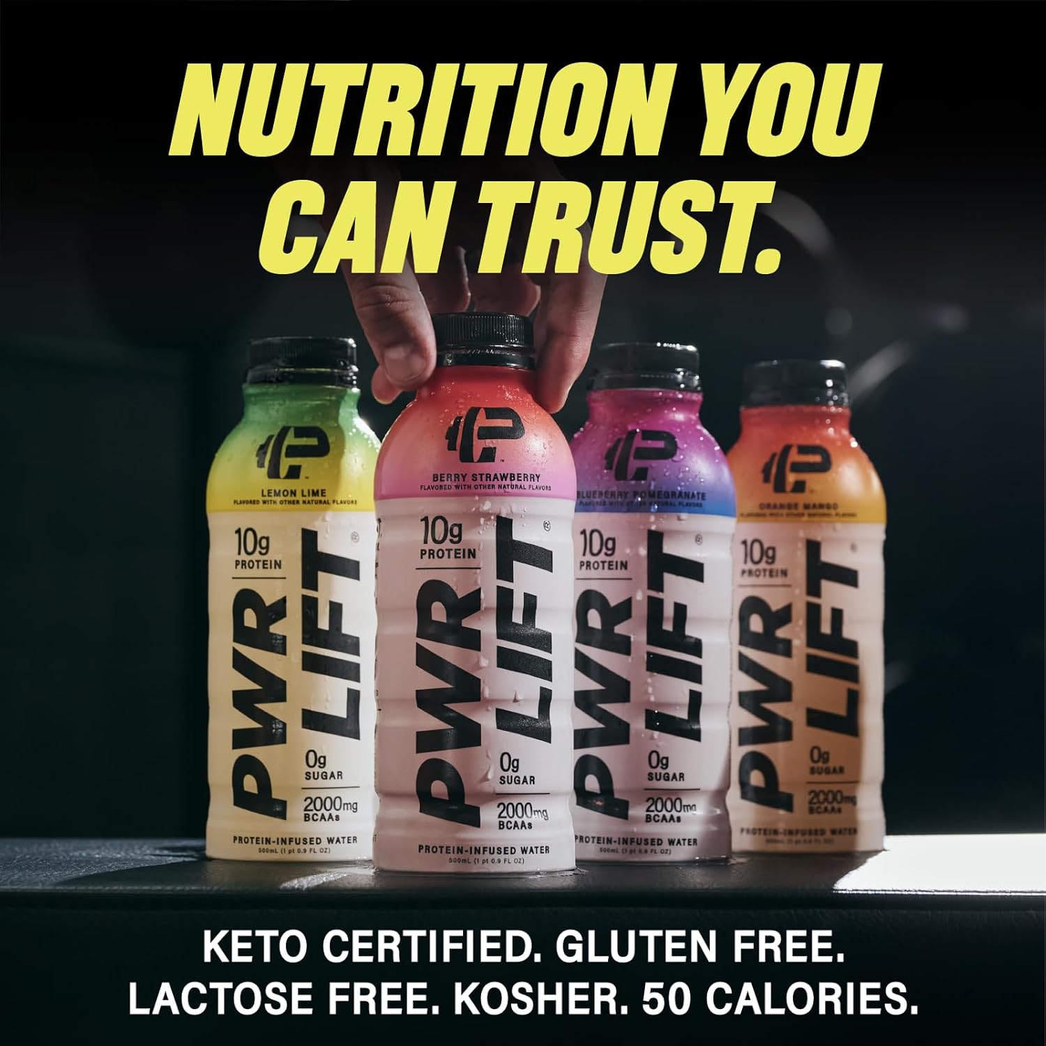 PWR LIFT Whey Protein Water Sports Drink Lemon Lime - Keto, Vitamin B, Electrolytes - Zero Sugar, Post-Workout Energy - 16.9 Fl Oz (Pack of 12) - BoostGo Australia