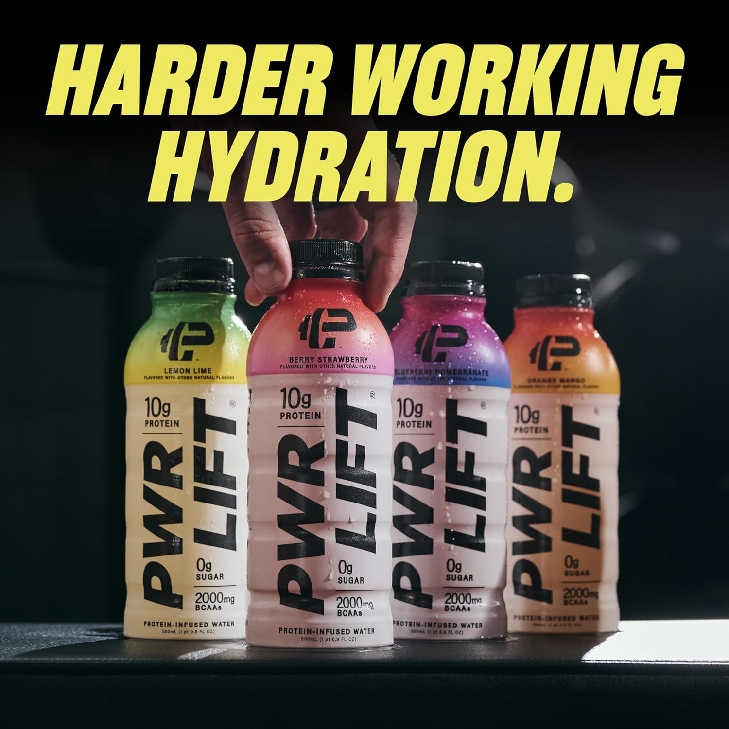 PWR LIFT Whey Protein Water Sports Drink Sampler Pack - Keto, Vitamin B, Electrolytes - No Sugar, 10g Protein - Post-Workout Energy Beverage - Power Lift - 16.9 oz (Pack of 4)