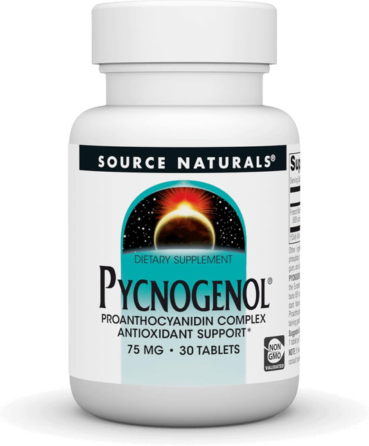 Pycnogenol 75 mg Proanthocyanidin Complex by Source Naturals - 30 Tablets