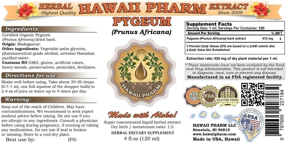 Pygeum Africanum Liquid Extract Tincture Herbal Supplement 2 fl.oz USA Made