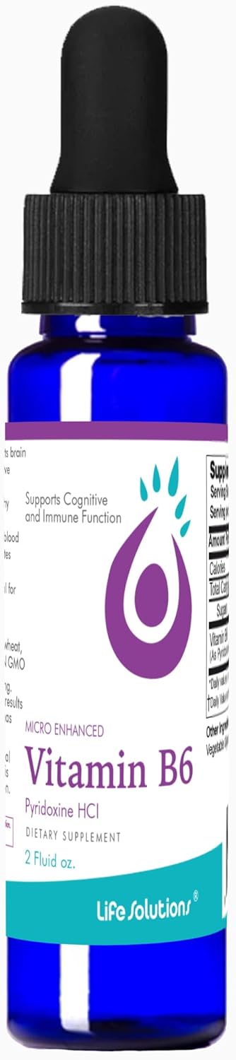 Pyridoxine HCI Liquid Dropper Supplement - 25mg B6 Vitamins for Metabolism and Energy Support - 2oz Bottle